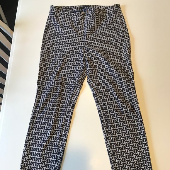 Talbots Navy and White Chatham Ankle Pant size 8 - Picture 1 of 3